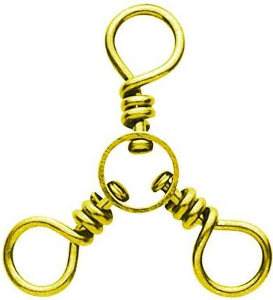 E.CLAW 3-WAY SWIVEL BRASS SZ 1/0 (2)