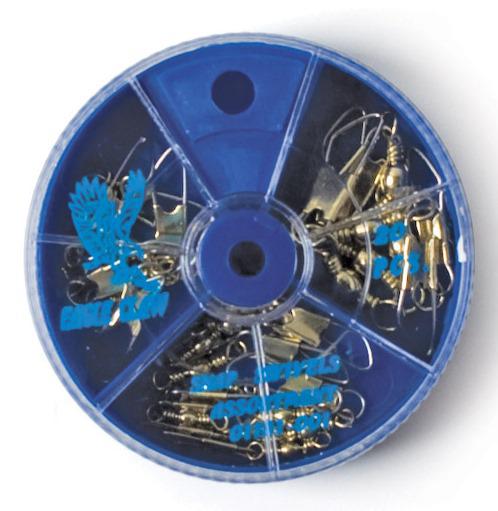 E.CLAW BRASS SNAP SWIVEL ASSORTMENT (20)