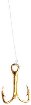 E.CLAW #12 GOLD SNELLED TREBLE HOOK (3)