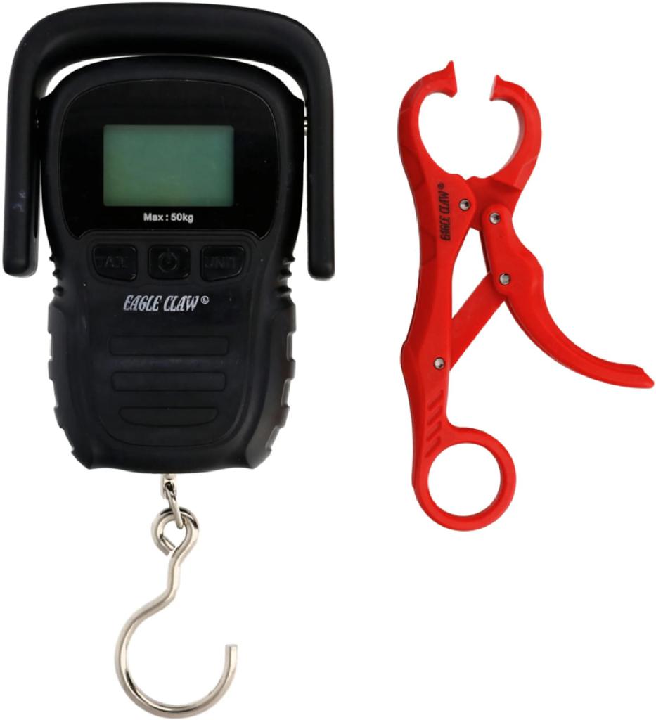 E.CLAW DIGITAL SCALE W/FISH GRIP 100LB CAPACITY W/BUILT IN RULER