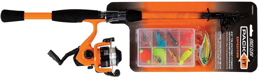 ECLAW PACK-IT EXPEDITION SPIN COMBO 5'6' ML TELESCOPIC ROD W/25pc TACKLE KIT