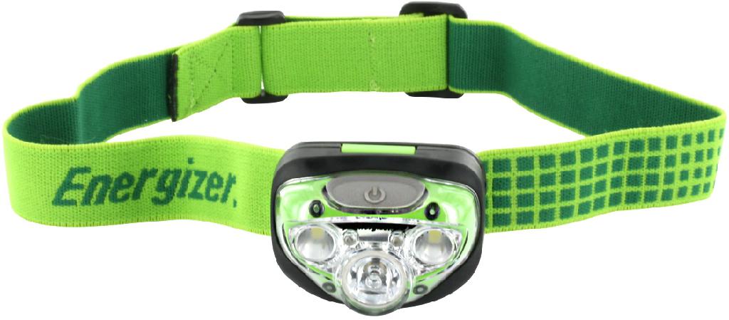 ENERGIZER VISION HD+ HEADLIGHT 350 LUMEN USES 3AAA  FOUR MODES  GREEN