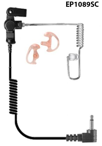 EAR PHONE CLEAR AUDIO TUBE W/6' CABLE 3.5MM CONNECTOR-COILED CABLE - Gunarama