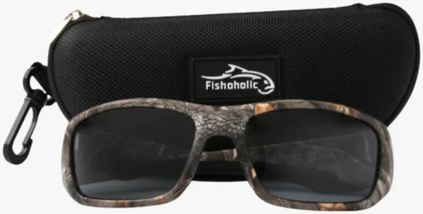 FH SUNGLASSES CAMO FRAME BLACK LENS POLARIZED WITH POUCH & HARD CASE - Gunarama
