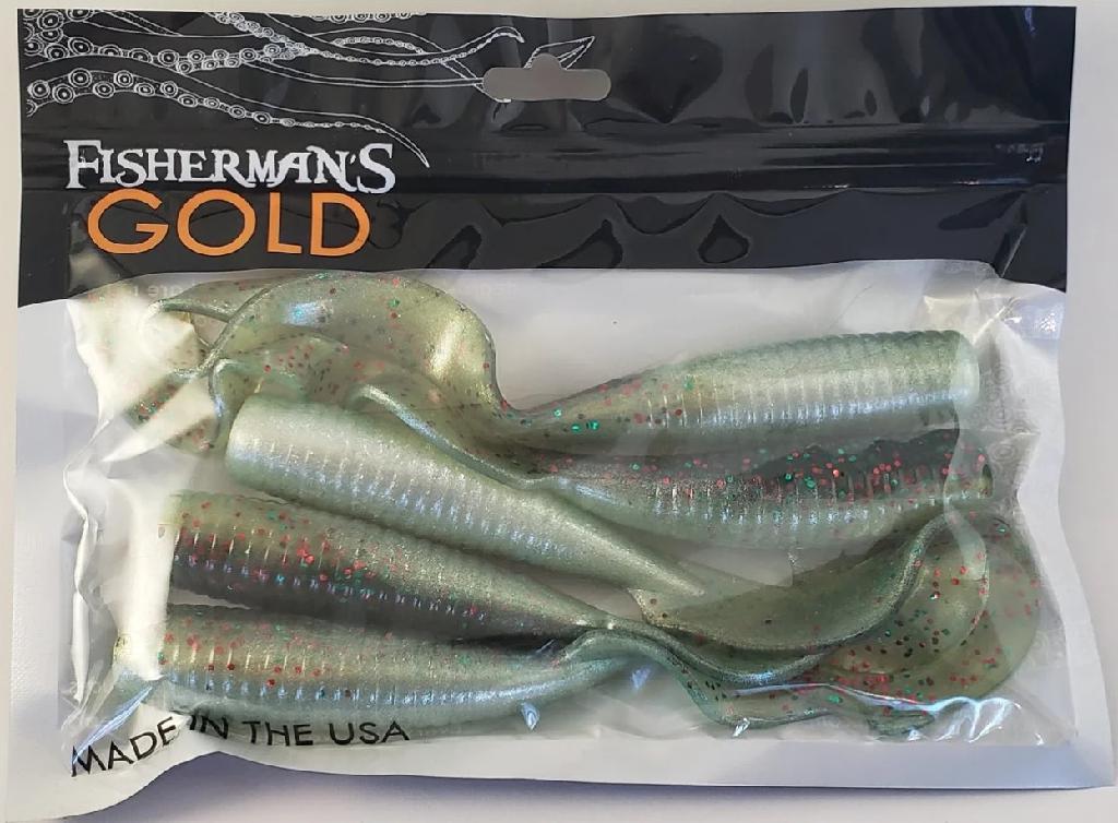 FISHERMAN'S CURLY TAIL GRUB 8' SEAWEED 5-PACK