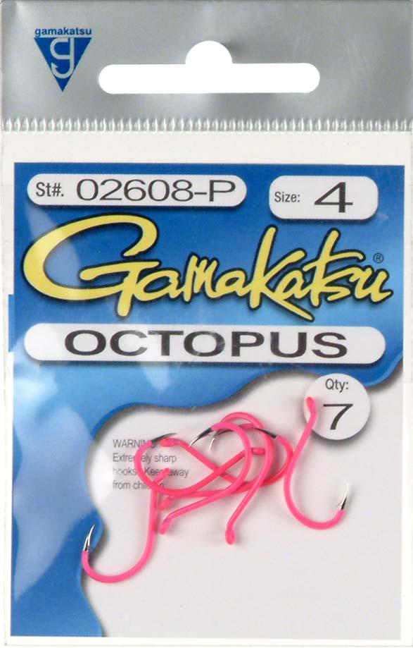 GAMA FL.PINK OCTOPUS HOOK 5PK SZ 1/0