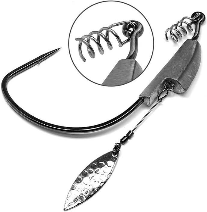 GAMA SPRING LOCK SPINNER(1)3/8oz-6/0 EWG HOOK W/SPRING LOCK & UNDERSPIN BLADE