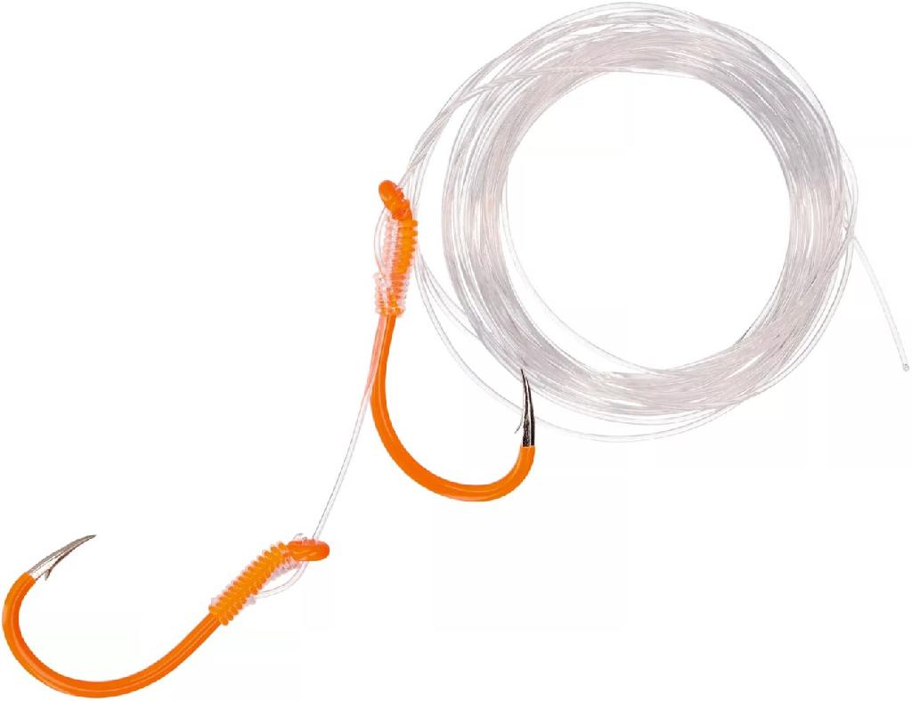 GAMA KOKANEE TWO HOOK SNELL SZ 4(3) ORG (72' MONOFILAMENT LEADER)
