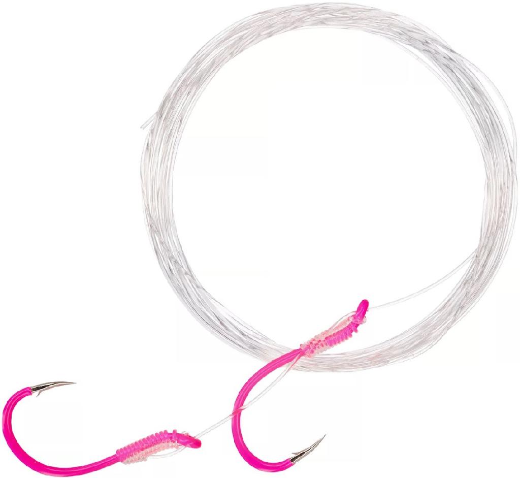 GAMA KOKANEE TWO HOOK SNELL SZ 4(3) PINK (72' MONOFILAMENT LEADER)