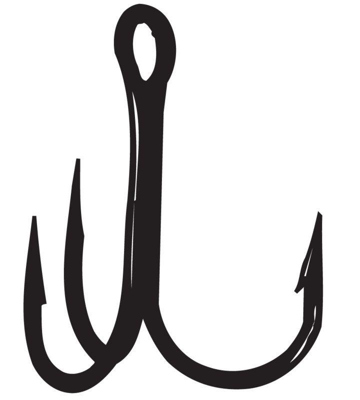 GAMA TREBLE HOOK 2X STRONG BLK(9) SZ.2