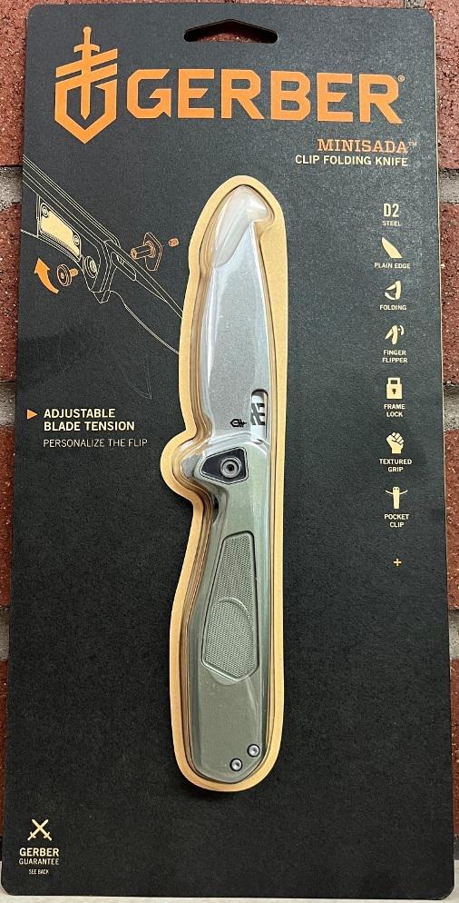 GERBER MINISADA FOLDING KNIFE-SAGE GREEN *HANGABLE*