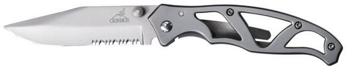 GERBER PARAFRAME II FOLDING KNIFE- SERRATED EDGE (3.5' BLD) STAINLESS*HANG*