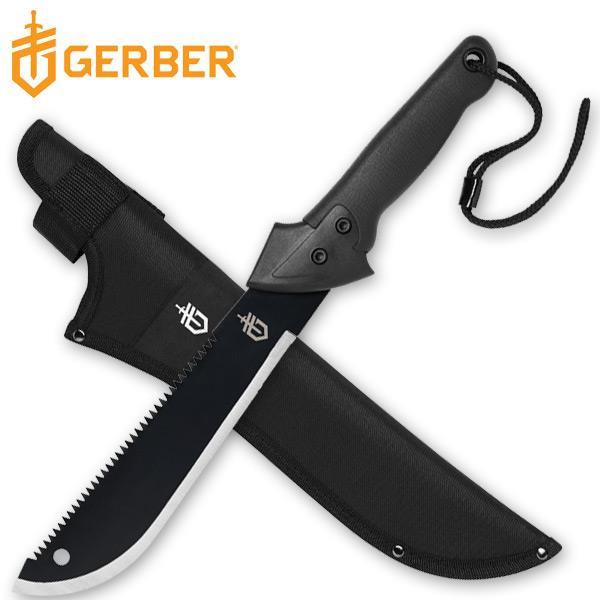 GERBER GATOR MACHETE JR W/SHEATH (CUTING BLADE W/SAW BLADE) BLACK