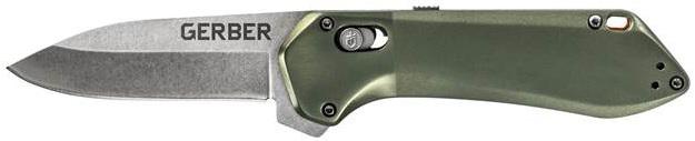 GERBER HIGHBROW COMPACT FOLDING KNIFE- PLAIN EDGE (ASSISTED OPENING) FLAT SAGE