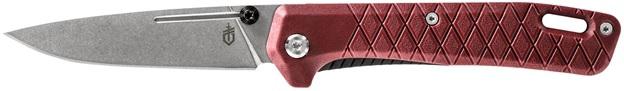 GERBER ZILCH FOLDING KNIFE PLAIN EDGE TEXTURED GRIP-RED *HANGABLE*