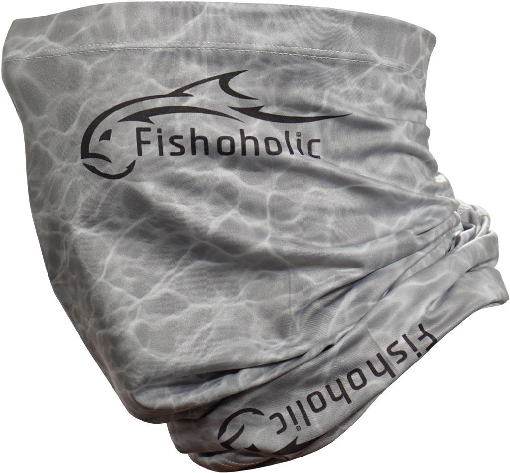 FISHOHOLIC NECK GAITER GREY H2O CAMO ONE SIZE FITS MOST