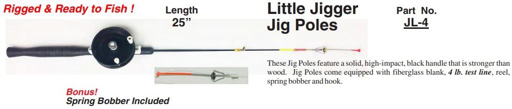 HT LITTLE JIGGER JIG POLE 25' COMBO INCLUDES SPRING BOBBER & 4LB LINE