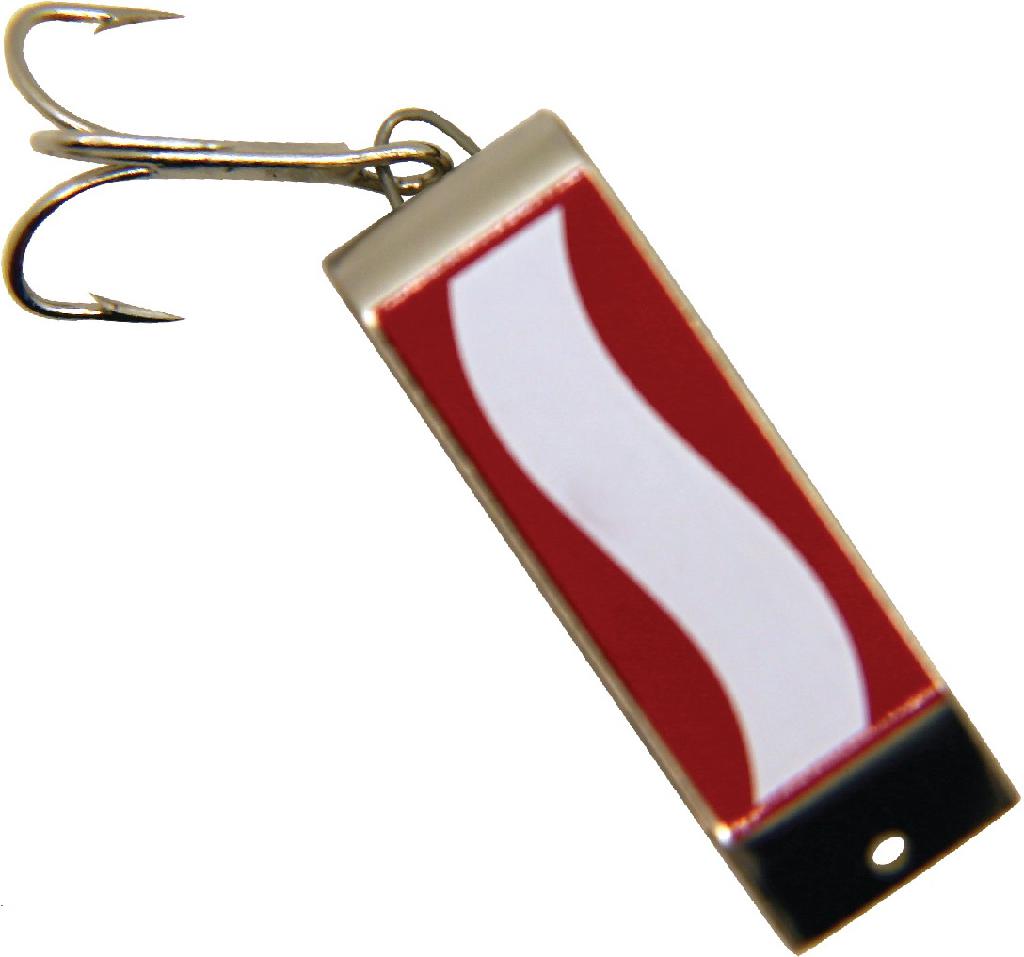 JAKES SPIN-A-LURE 2/3 RED-WHITE/SIL-BACK