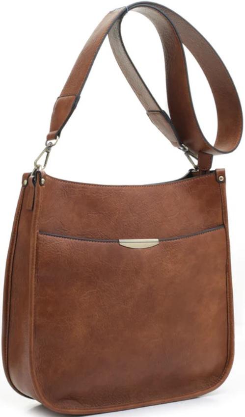 JESSIE JAMES AVA CONCEALED CARRY LOCK & KEY CROSSBODY HANDBAG 11.5'H 11.5'W(TAN)