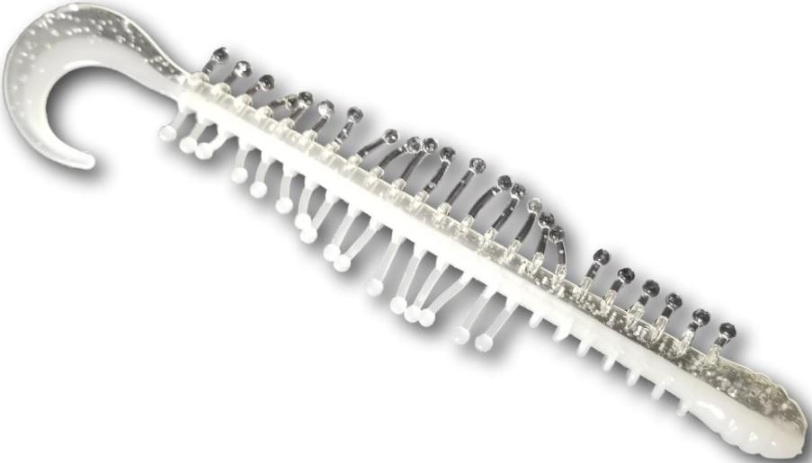 KALIN 4' TICKLE WORM(8) WHITE ICE