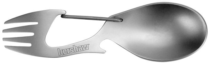KERSHAW RATION SPOON & FORK TOOL-SILVER *HANGABLE*