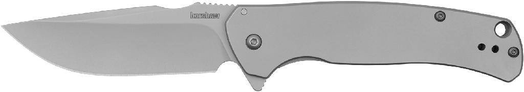 KERSHAW SCOUR KNIFE PLAIN EDGE ASSISTED OPEN-SILVER *HANGABLE*
