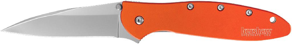 KERSHAW LEEK KNIFE  PLAIN EDGE ASSISTED OPEN-ORANGE (USA MADE) *HANGABLE*