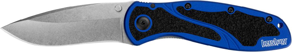 KERSHAW Blur 3.4in Navy Blue Stoashed Liner Lock Knife (1670NBSW) - Kershaw