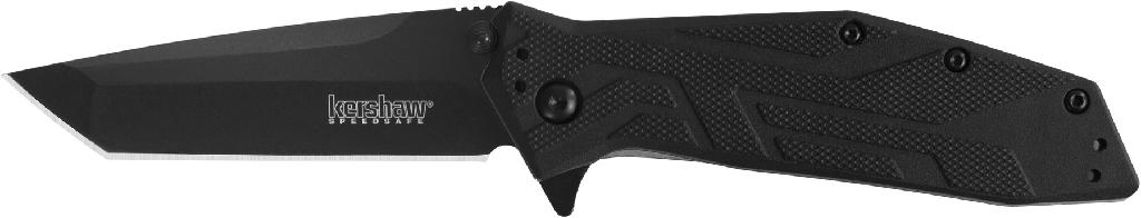 KERSHAW BRAWLER KNIFE  TANTO PLAIN EDGE ASSISTED OPEN-BLACK *HANGABLE*