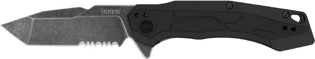 KERSHAW ANALYST KNIFE SERRATED EDGE ASSISTED OPEN-BLACK *HANGABLE*