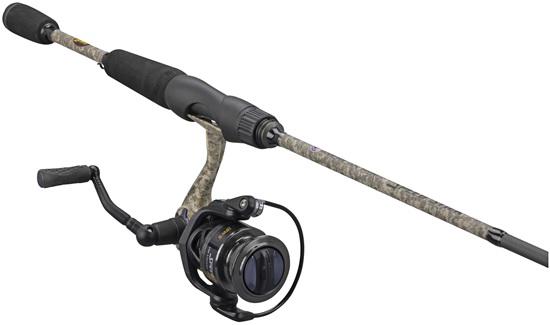 LEWS AMER HERO CAMO SPN COMBO 6'0' M 2PC (IM7 ROD 20 SIZE 6BB REEL)
