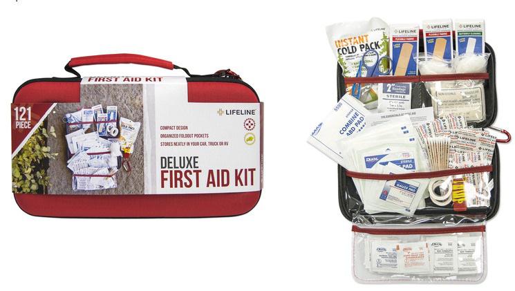 LIFELINE DELUXE HARDSHELL FOAM FIRST AID KIT (121PC)
