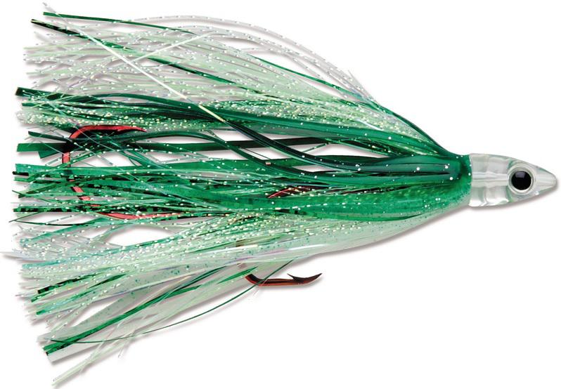 L/J JENSEN FLASH FLY RIG GLW DILL PICKLE 48' LEADER 12# TEST W/#2 VMC HOOKS