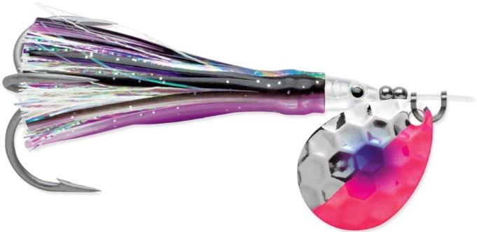 L/J JENSEN SPIN 3.5 FLASH NICKEL PINK 30' LEADER 40# TEST W/#2 TREBLE HOOK