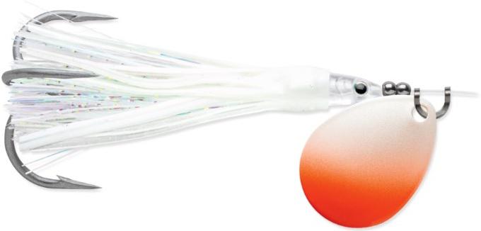 L/J JENSEN SPIN 3.5 FLASH WHITE PRL ORG 30' LEADER 40# TEST W/#2 TREBLE HOOK