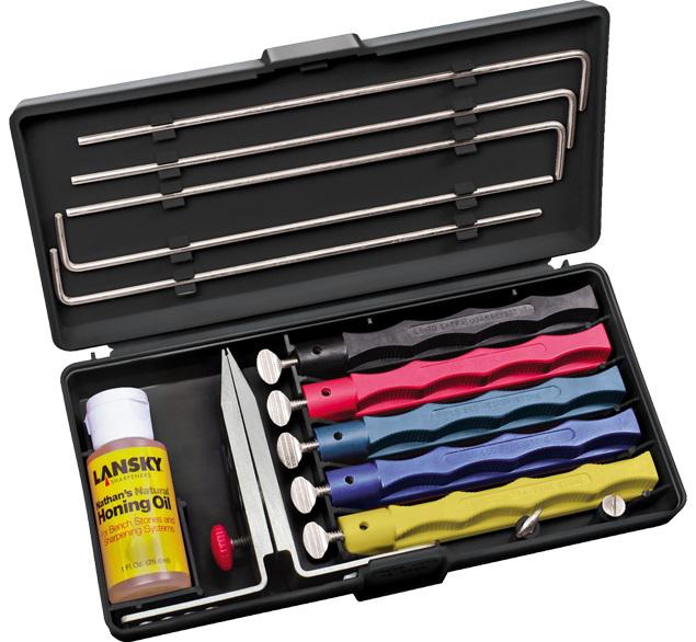 Lansky LKCLX Deluxe Sharpening System 5 Stone Kit with Honing Oil