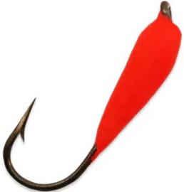 MACK'S #8 GLO HOOKS (3)  BLOOD RED