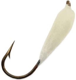 MACK'S #6 GLO HOOKS (3)  MAGGOT WHITE