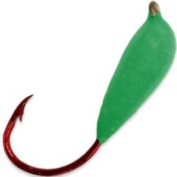 MACKS #8 RED GAMA GLO HOOK(2) GREEN