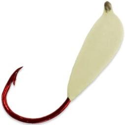 MACKS #8 RED GAMA GLO HOOK(2) MAGGOT WHT