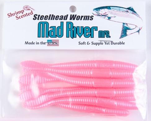 MAD RIVER 4'S/H WORMS(9) PINK PEARL