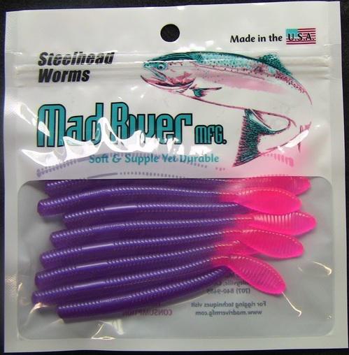 MAD RIVER 3'S/H WORMS(10) PURPLE/PK-TL
