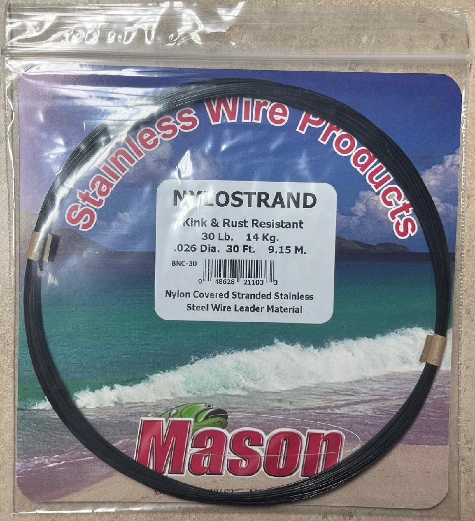 MASON 30# NYLOSTRAND WIRE 30' BLACK - Gunarama