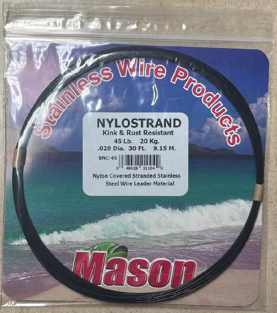 MASON 45# NYLOSTRAND WIRE 30' BLACK - Gunarama