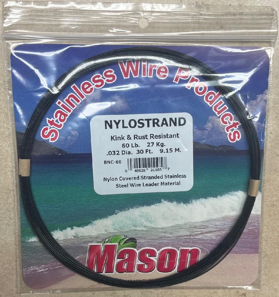 MASON 60# NYLOSTRAND WIRE 30' BLACK - Gunarama
