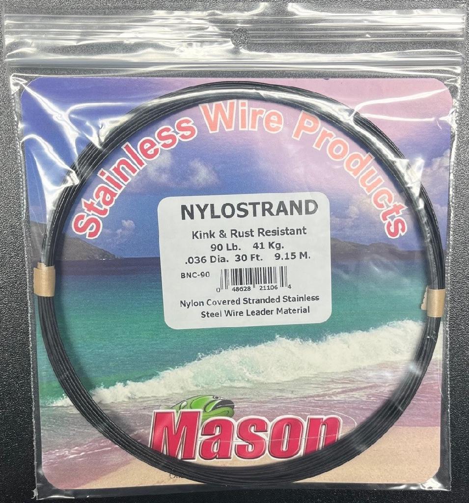 MASON 90# NYLOSTRAND WIRE 30' BLACK - Gunarama