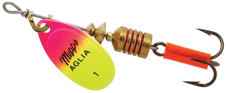 MEPPS 1/8 AGLIA SPINNER  HOT-PINK/CHAR