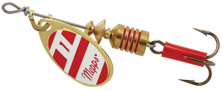 MEPPS 1/8 AGLIA SPINNER  RED/WHT-GOLD