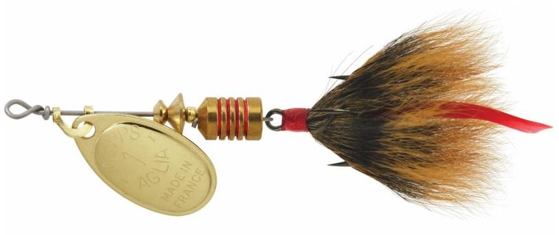 MEPPS 1/8 SPINNER W/TAIL  GOLD/BRN-TAIL