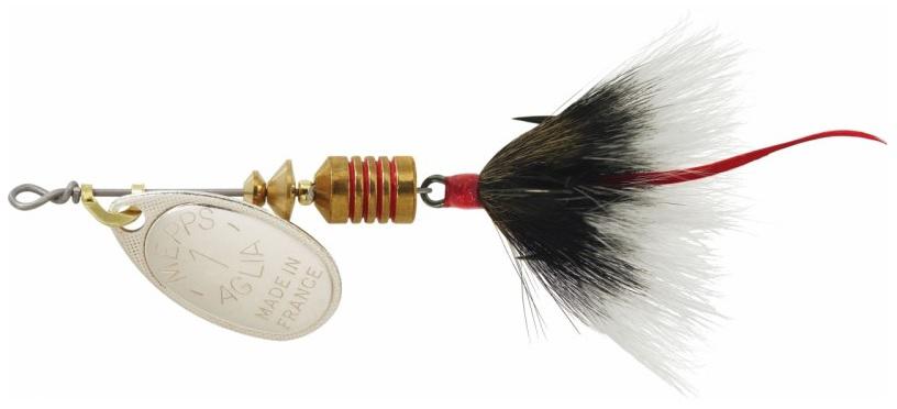 MEPPS 1/8 SPINNER W/TAIL  SIL/GREY-TAIL